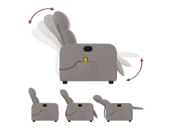 Poltrona* Poltrona de massagens reclinável tecido cinzento-acastanhado SHL113433 Taupe