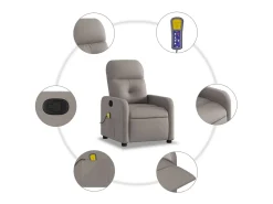 Poltrona* Poltrona de massagens reclinável tecido cinzento-acastanhado SHL113433 Taupe