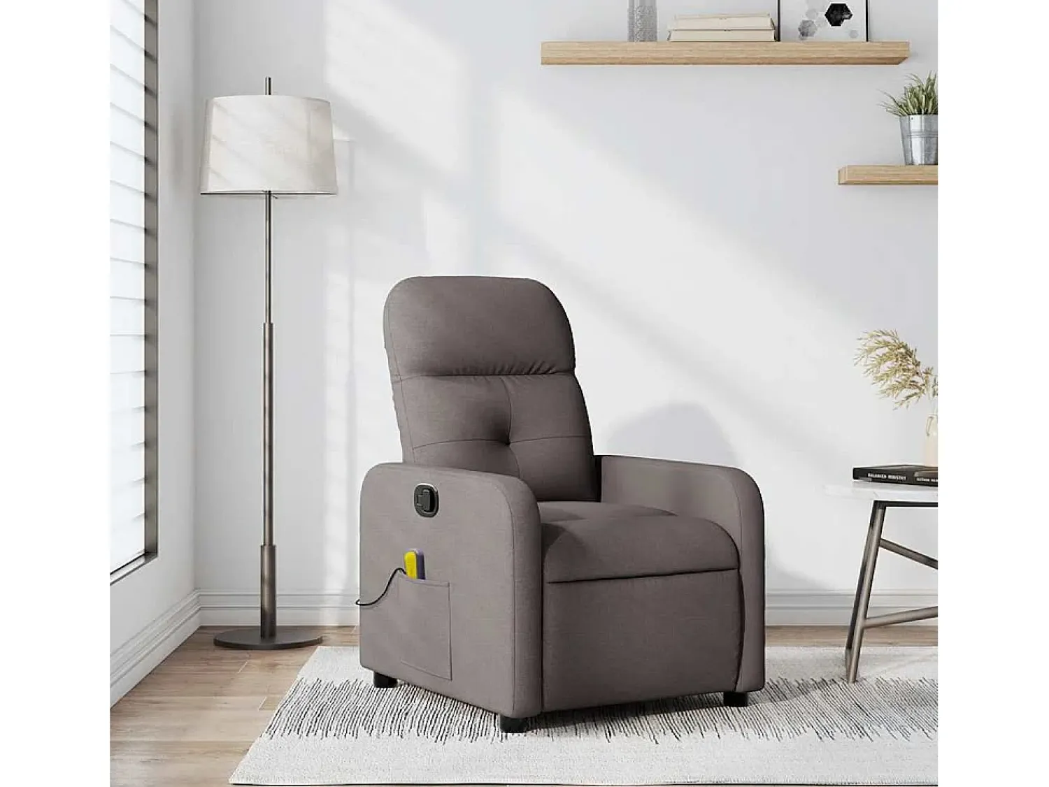 Poltrona* Poltrona de massagens reclinável tecido cinzento-acastanhado SHL113433 Taupe
