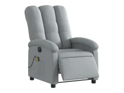 Poltrona de massagens reclinável elétrica tecido -claro SHL413070^ Poltrona