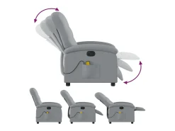 Poltrona de massagens reclinável elétrica tecido -claro SHL413070^ Poltrona