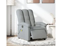 Poltrona de massagens reclinável elétrica tecido -claro SHL413070^ Poltrona