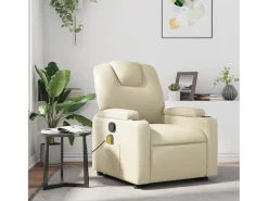 Poltrona* Poltrona de massagens reclinável couro artificial cor SHL270090 Creme