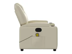 Poltrona* Poltrona de massagens reclinável couro artificial cor SHL270090 Creme