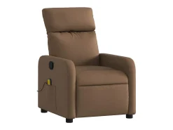New Poltrona de massagens reclinável tecido SHL539565 Castanho