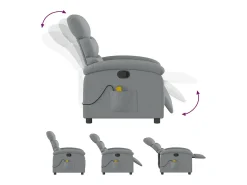 Hot Poltrona de massagens reclinável tecido -claro SHL853851 Cinzento