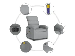 Hot Poltrona de massagens reclinável tecido -claro SHL853851 Cinzento