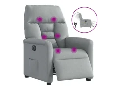 Poltrona| Poltrona de massagens reclinável elétrica tecido -claro SHL660490 Cinzento