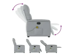 Poltrona| Poltrona de massagens reclinável elétrica tecido -claro SHL660490 Cinzento