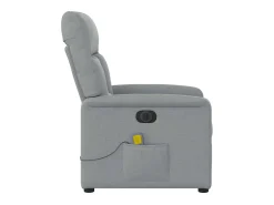 Poltrona| Poltrona de massagens reclinável elétrica tecido -claro SHL660490 Cinzento