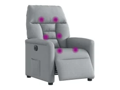 Poltrona| Poltrona de massagens reclinável elétrica tecido -claro SHL660490 Cinzento