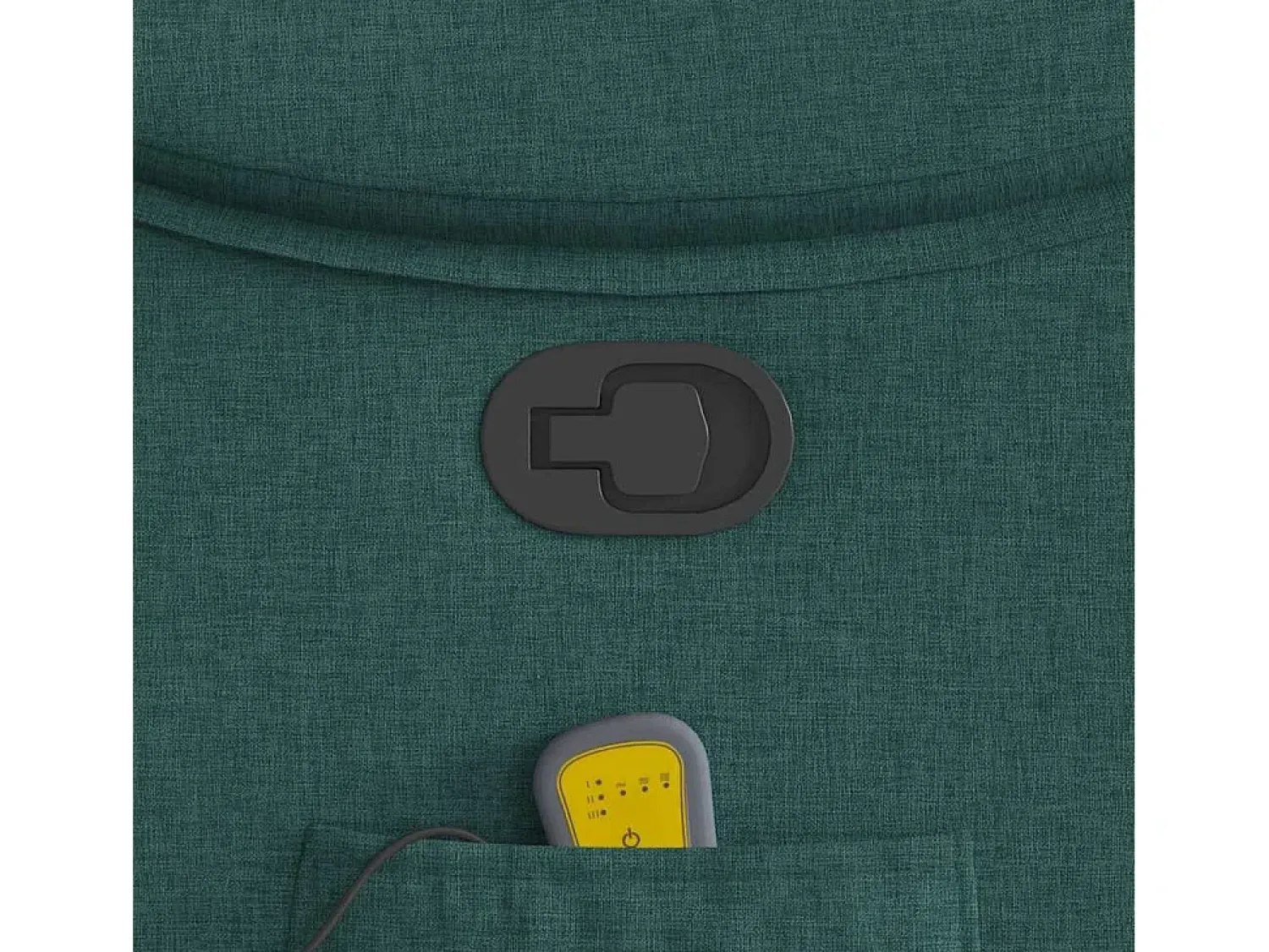 Poltrona de massagens reclinável tecido verde-escuro SHL600263^ Poltrona