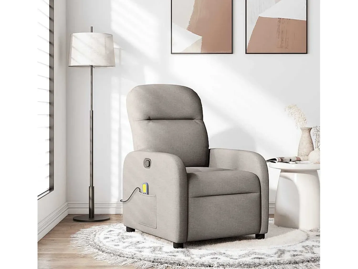 Poltrona* Poltrona de massagens reclinável tecido cinzento-acastanhado SHL661773 Taupe