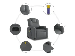 Poltrona| Poltrona de massagens reclinável couro artificial SHL775888 Cinzento