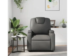 Poltrona| Poltrona de massagens reclinável couro artificial SHL775888 Cinzento
