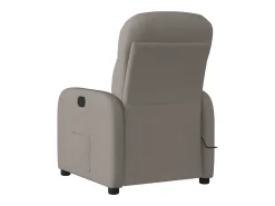 vidaxl Poltrona de massagens reclinável tecido cinzento-acastanhado^ Poltrona