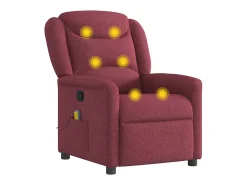Poltrona*vidaxl Poltrona de massagens reclinável tecido tinto Vermelho