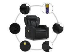 Poltrona| Poltrona de massagens reclinável couro artificial SHL430373 Preto
