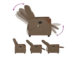 Poltrona de massagens reclinável elétrica tecido SHL851026^ Poltrona