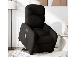 Poltrona|vidaxl Poltrona de massagens reclinável elevatória tecido Preto