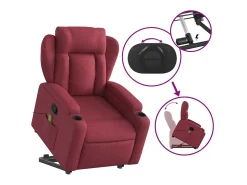 Hot Poltrona de massagens reclin. elevatória tecido tinto SHL606843 Vermelho