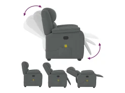 vidaxl Poltrona de massagens reclinável tecido -escuro^ Poltrona