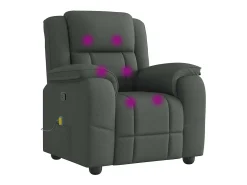 vidaxl Poltrona de massagens reclinável tecido -escuro^ Poltrona