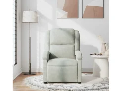 Poltrona de massagens reclinável veludo -claro SHL325753 Cinzento