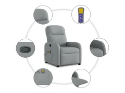 Poltrona de massagens reclinável tecido -claro SHL918499^ Poltrona