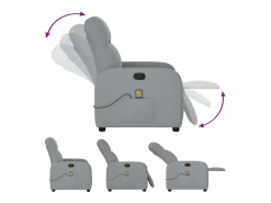 Poltrona de massagens reclinável tecido -claro SHL918499^ Poltrona