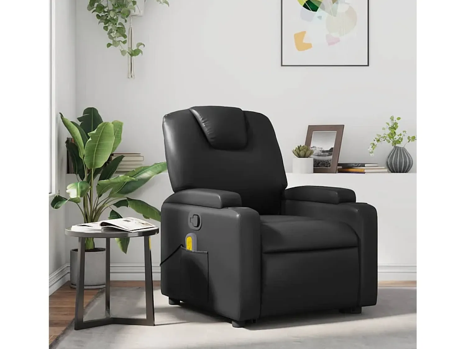 Poltrona| Poltrona de massagens reclinável couro artificial SHL974386 Preto
