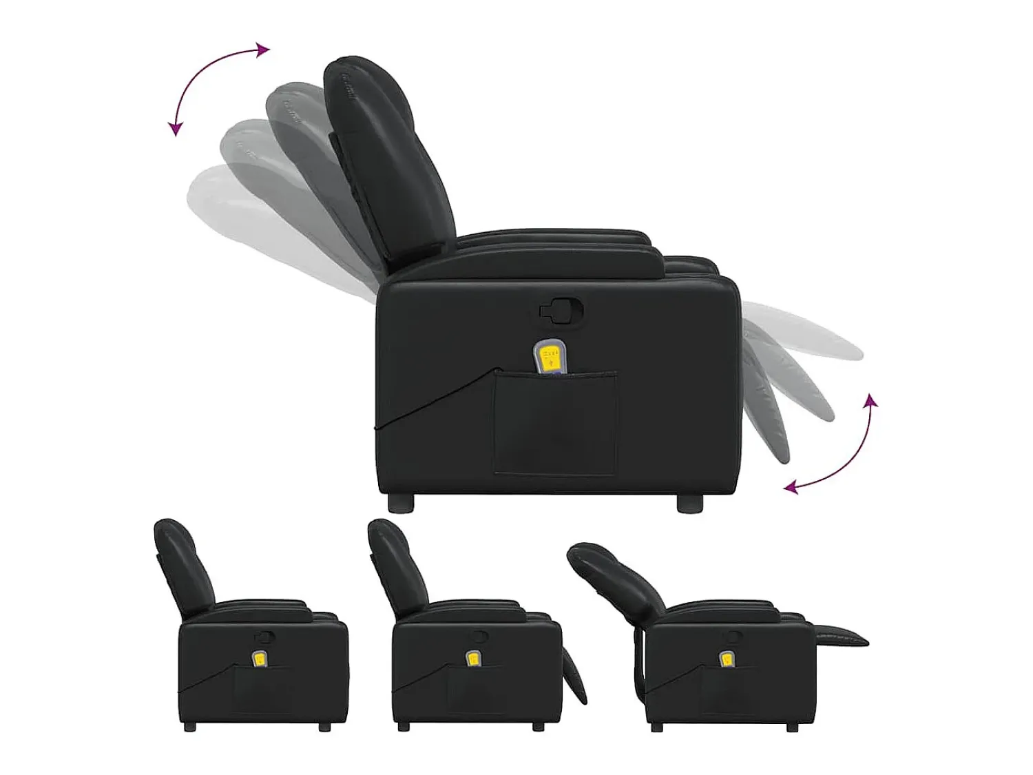 Poltrona| Poltrona de massagens reclinável couro artificial SHL974386 Preto