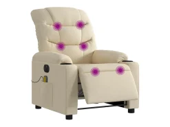 Poltrona* Poltrona de massagens reclinável elétrica tecido SHL921489 Creme