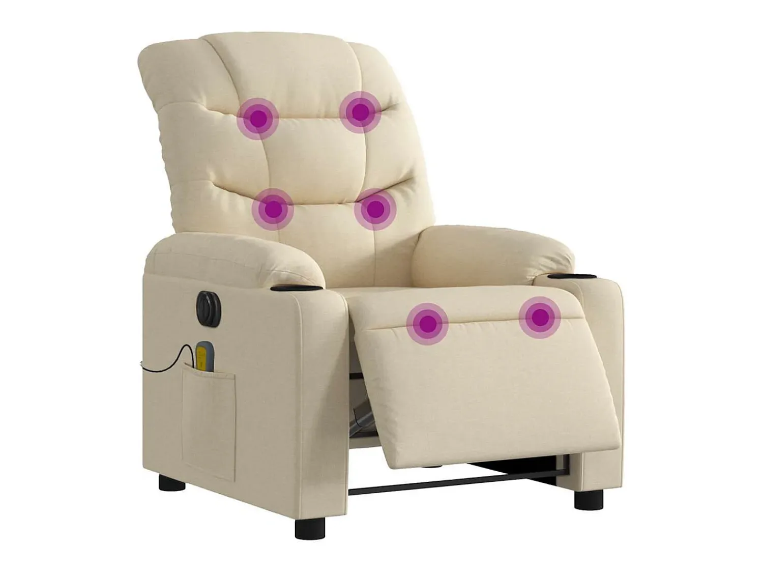 Poltrona* Poltrona de massagens reclinável elétrica tecido SHL921489 Creme
