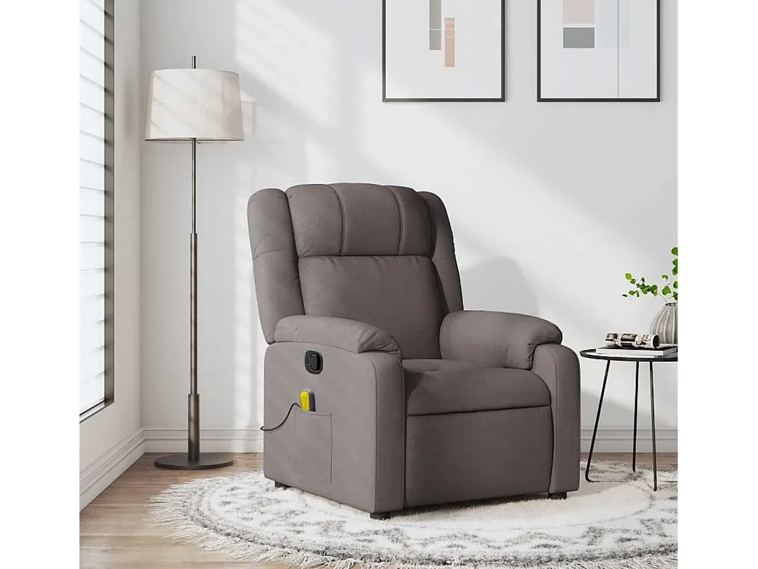 Poltrona de massagens reclinável tecido cinzento-acastanhado SHL344767^ Poltrona