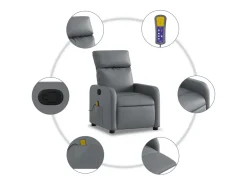 Poltrona| Poltrona de massagens reclinável couro artificial SHL610998 Cinzento