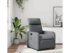 Poltrona| Poltrona de massagens reclinável couro artificial SHL610998 Cinzento