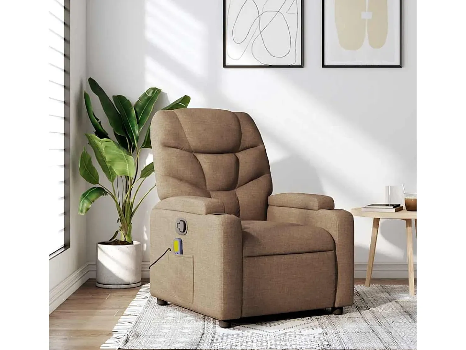 Poltrona de massagens reclinável tecido SHL676332^ Poltrona