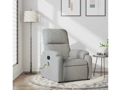 Poltrona* Poltrona de massagens reclinável tecido microfibra cinza-claro SHL404907 Cinzento