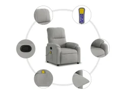 Poltrona* Poltrona de massagens reclinável tecido microfibra cinza-claro SHL404907 Cinzento