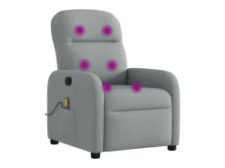 Poltrona*vidaxl Poltrona de massagens reclinável tecido -claro Cinzento