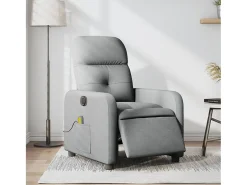 Poltrona de massagens reclinável elétrica tecido -claro SHL606338^ Poltrona
