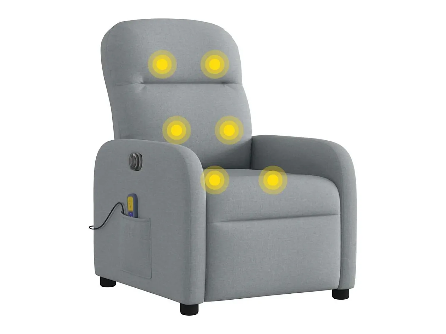 Hot Poltrona de massagens reclinável elétrica tecido -claro SHL222289 Cinzento