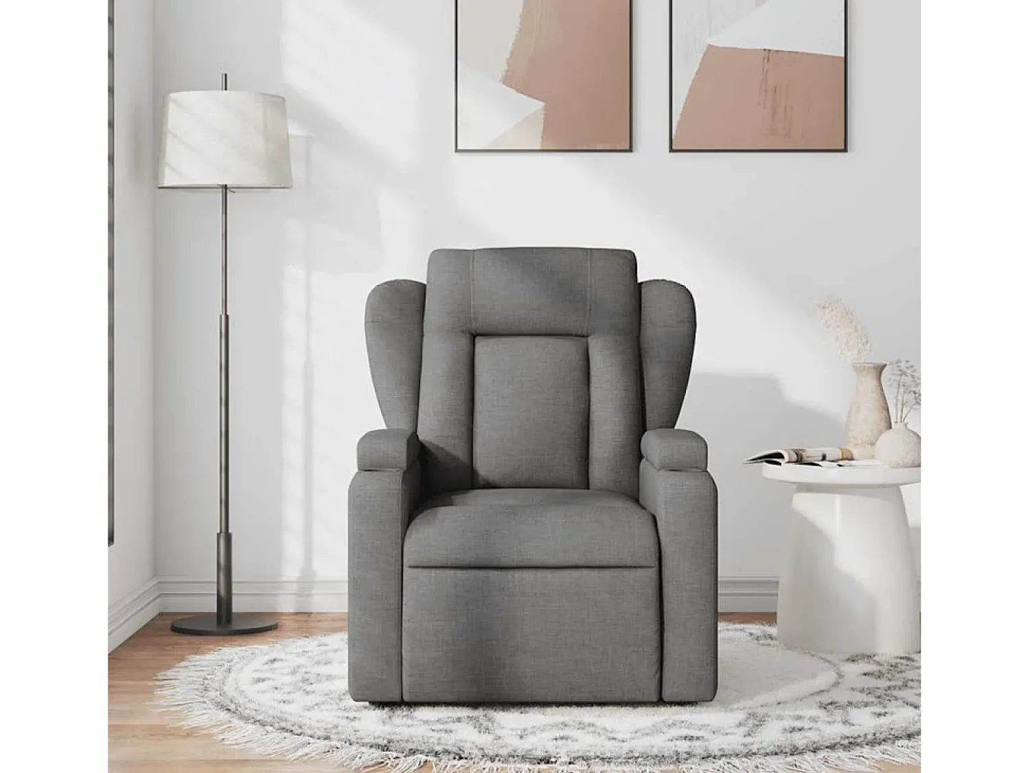 Poltrona de massagens reclinável tecido cinzento-escuro SHL596535^ Poltrona