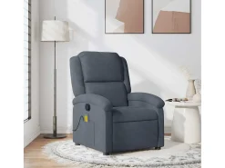 Poltrona* Poltrona de massagens reclinável veludo cinzento-escuro SHL631387 Cinza antracite
