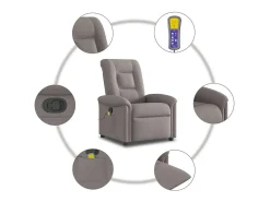 Poltrona| Poltrona de massagens reclinável tecido cinzento-acastanhado SHL700435 Taupe