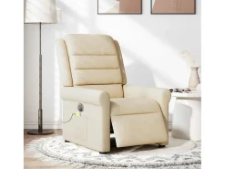Poltrona* Poltrona de massagens reclinável elétrica tecido SHL139206 Creme