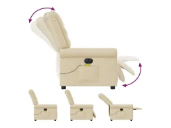 Poltrona* Poltrona de massagens reclinável elétrica tecido SHL139206 Creme