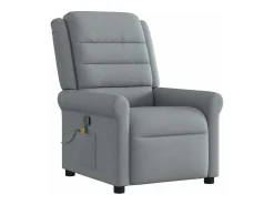 vidaxl Poltrona de massagens reclinável tecido -claro^ Poltrona