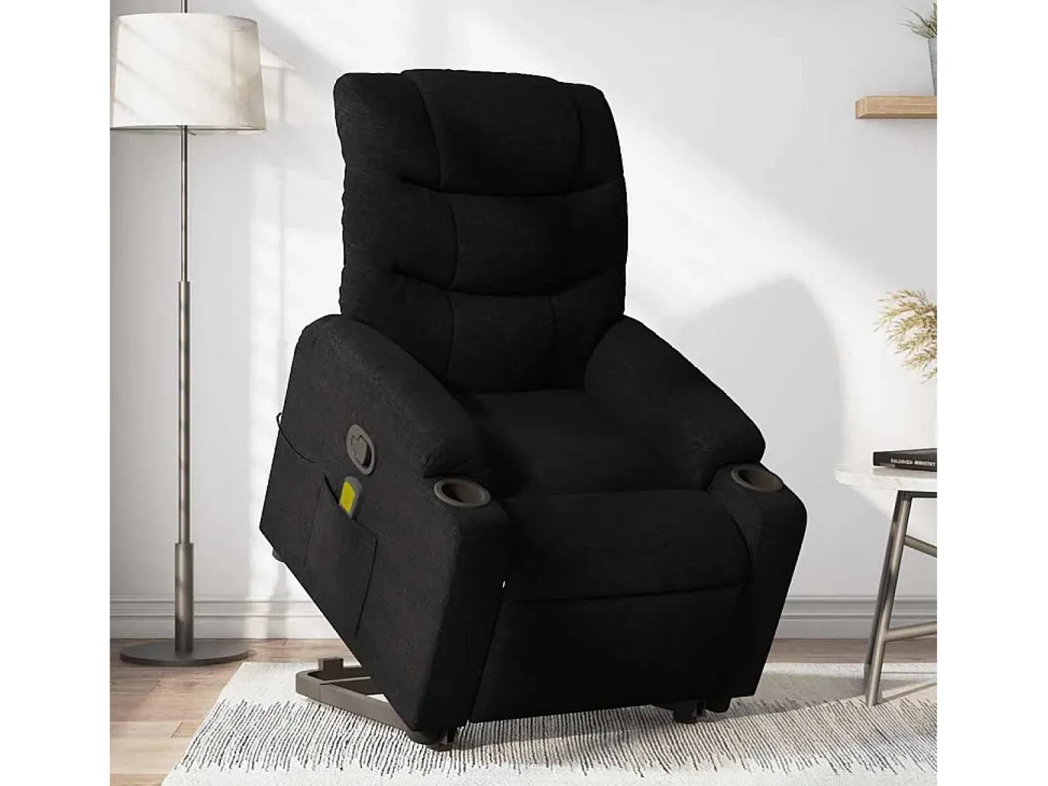 Poltrona* Poltrona de massagens reclinável elevatória tecido SHL376616 Preto